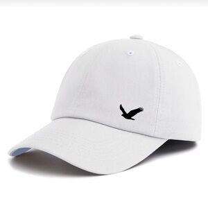 White Baseball Cap with Black Logo